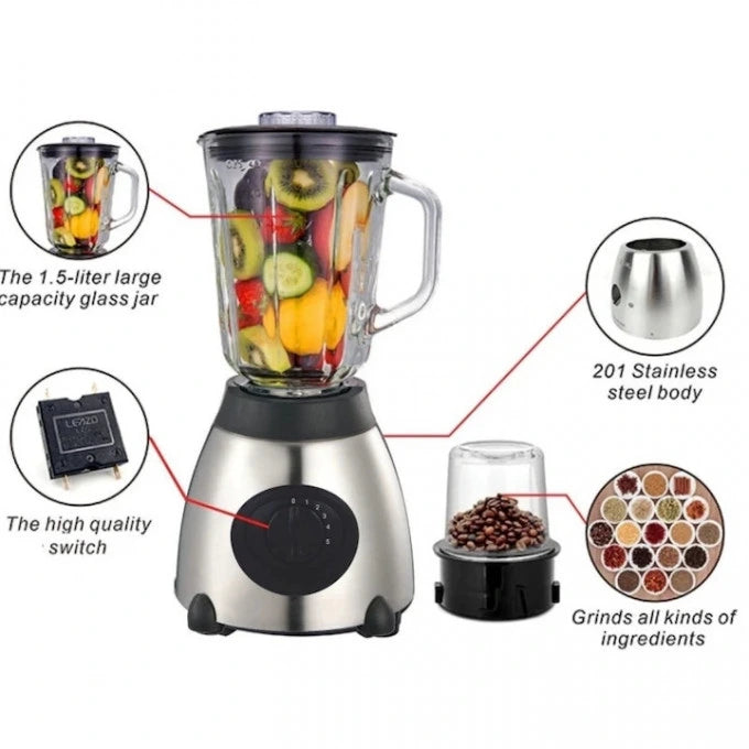 BLENDER 2EN1 DEUX TASSE EN VERRE MULTISMART - MS-BD5201 -