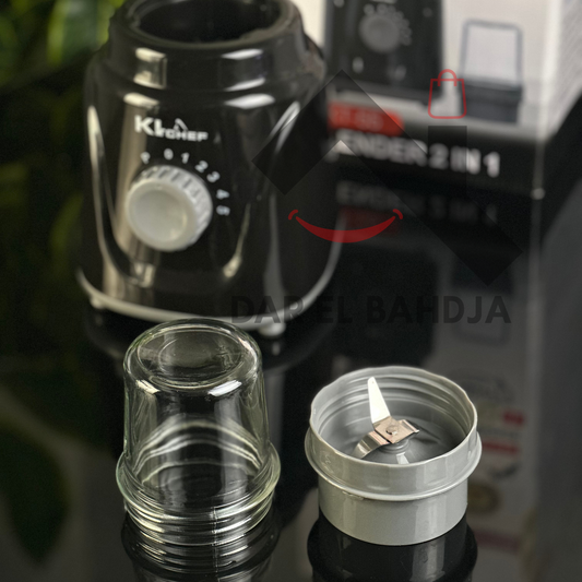 Blender KItchef KT-55 – 500 W – Bol en verre 1,5 L – 2 en 1 avec moulin – Noir