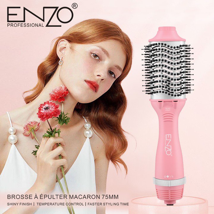 Brosse ENZO 🇮🇹 1500w à 75MM avec technologie ionique et nano TITANIUM