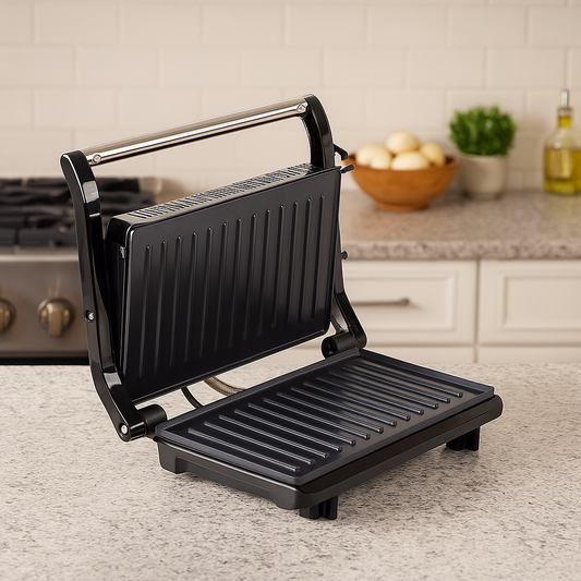 MINI PANINEUSE KITCHEF - OUVERTURE 180° - INOX