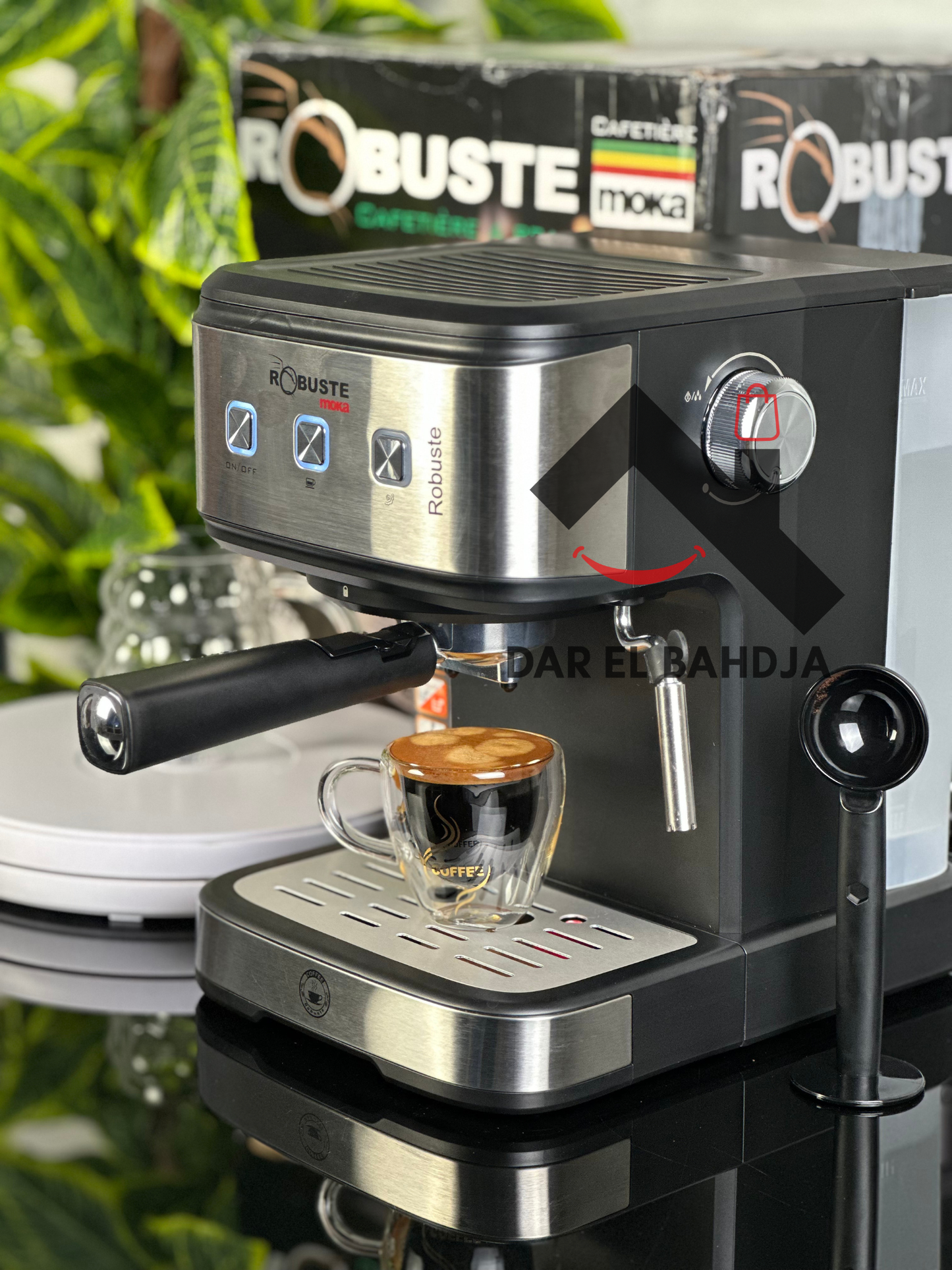 Machine à café inox 15 Bar 1.5 L 1100W MOKA Robuste