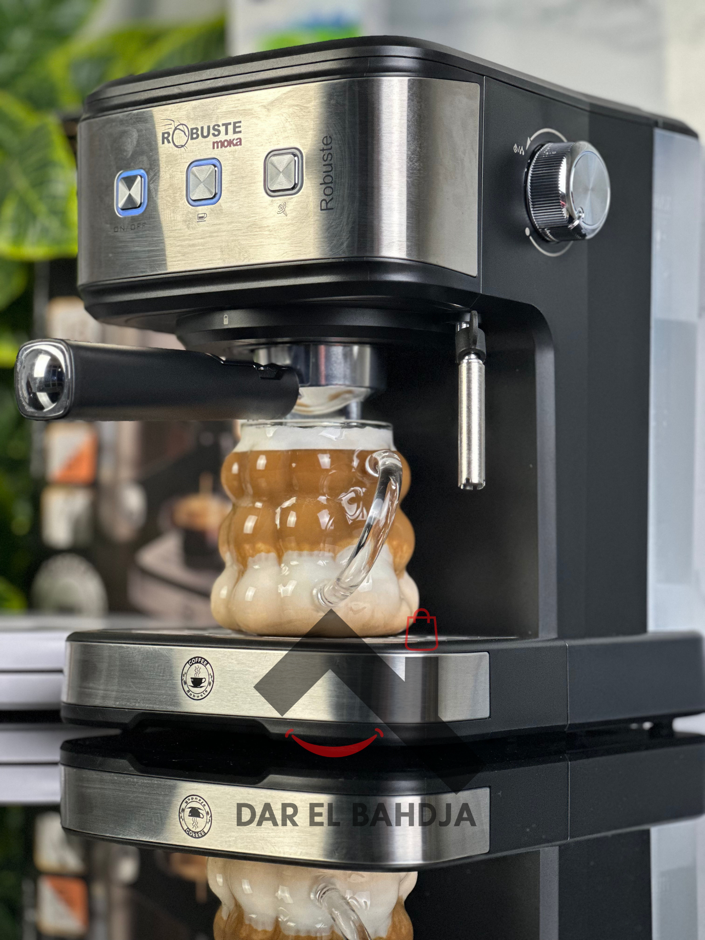 Machine à café inox 15 Bar 1.5 L 1100W MOKA Robuste