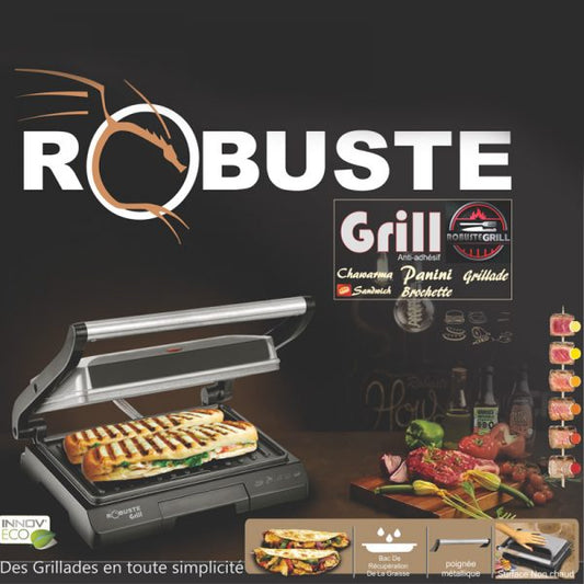 Grill et Panineuse 1000W Robuste TASTY