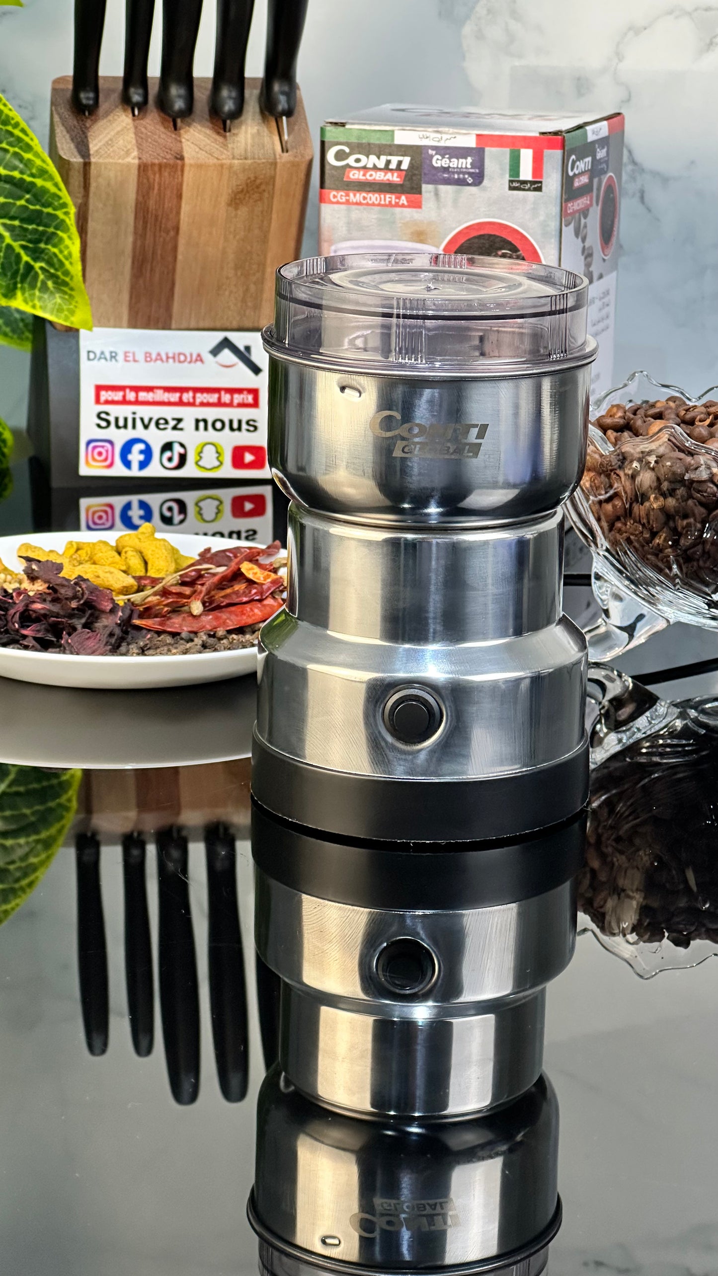 Moulin a café et Épices CONTIGLOBAL  inox