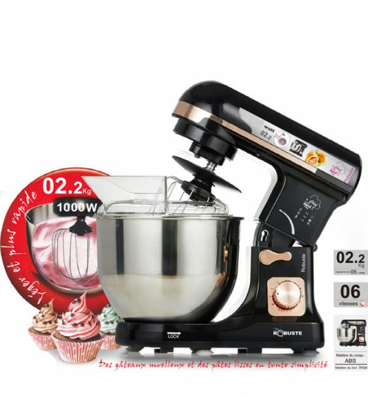 Robot Pétrin inox 5L 1000 W 06Vitesses Rouge Robuste PK2
