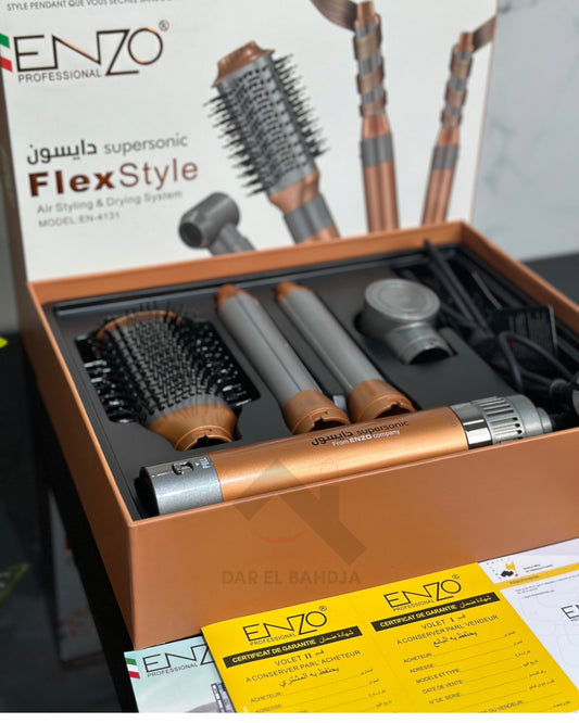 ENZO PROFESSIONAL Brosse Coiffante Multifonctionnelle 4 en 1